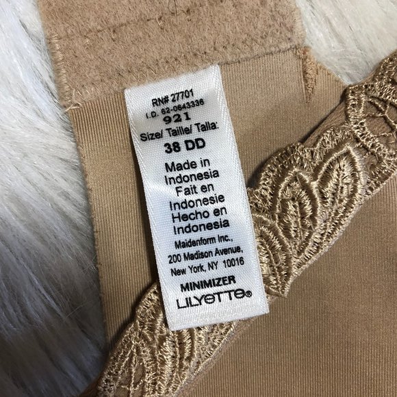 LILYETTE 921 Sew Free Underwire Tan Bra SZ 38DD - Picture 3 of 3